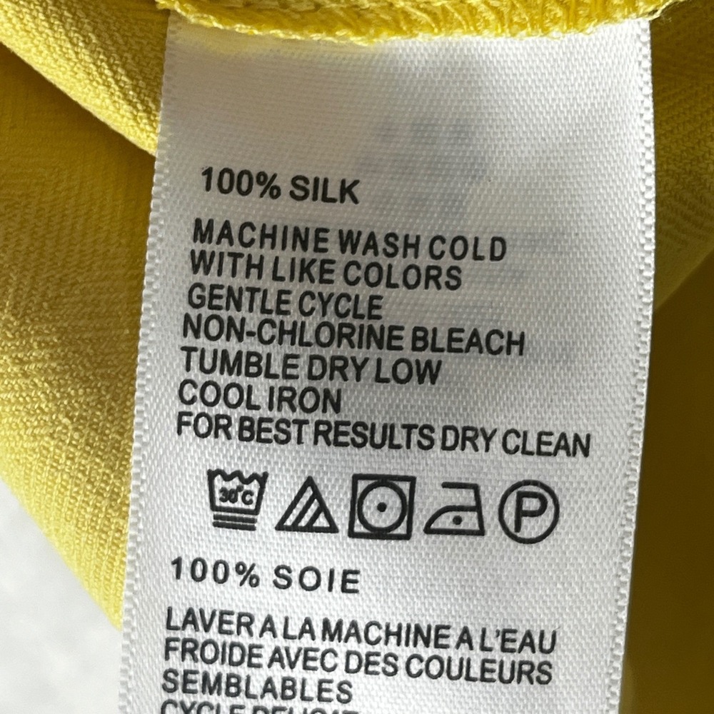 Tommy Bahama Camp Shirt Mens M Yellow 100% Silk Short Sleeve Original Fit - Picture 5 of 10